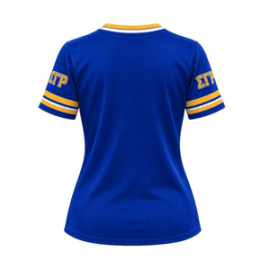 Camiseta de Hockey para Mujer Sigma Gamma Rho, Azul Rey, Diseño con Letras Griegas 1922, Cuello en V, Manga Corta, Ropa Deportiva de Sororidad - Product Image 2