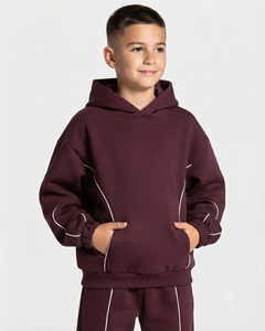 Kid Boys Pullover Hoodie Jogger <b>Set</b> Oversized Fit Kids Sweatsuit Custom Boys Tracksuit Manufacturer Boys Fleece <b>Set</b> Manufacturer - Product Image 3