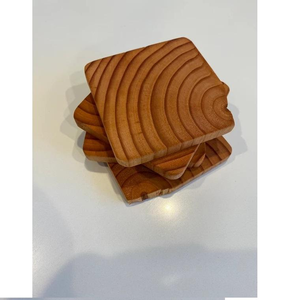 Sous-verre en bois avec bordure dorée de luxe, de qualité supérieure, résistant à la chaleur, accessoire de table pour restaurants, hôtels, cafés, maison - Product Image 1