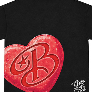 Camiseta Negra Extra Grande Love & Vice con Estampado de Logotipo de Corazón Rojo en la Parte Delantera, Camiseta Formal de Manga Corta con Cuello Alto Tejido para Hombre - Product Image 5