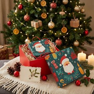 Custom Eco-Friendly Biodegradable <b>Christmas</b> Gift <b>Box</b> Base Lid Photo Frame Option Matt Lamination Recyclable Art Paper Packaging - Product Image 5