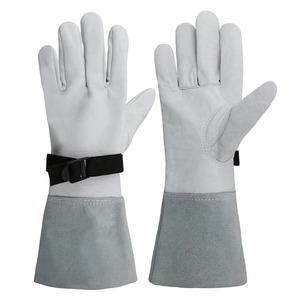 Gants de soudage TIG à paume renforcée, manches longues, en cuir, pour soudeurs - Product Image 1