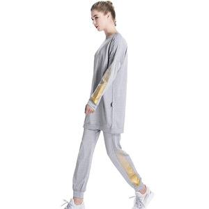 2026 Fashionable Muslim Active Wear <b>Set</b> Breathable Lightweight Quick Dry Long Sleeve Hooded Regular <b>Modest</b> Sportswear Colorblock - Product Image 2