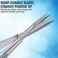 Ciseaux à cuticules professionnels en acier inoxydable micro-courbés ultra-affûtés et durables pour manucure, nail art et sourcils (pour droitiers)