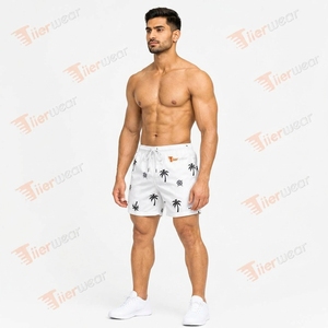 Trendy <b>Men</b> Swim Beach Shorts Polyester Quick Dry Lightweight Summer Vacation Swimwear Surf Shorts Custom OEM Private Label - Product Image 2