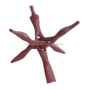 Base de Exhibición de Madera Tallada de 10 Pulgadas con Tres Puntas Pulimentadas para Esferas de Cristal Grandes, Huevos y Bolas - Product Image 5