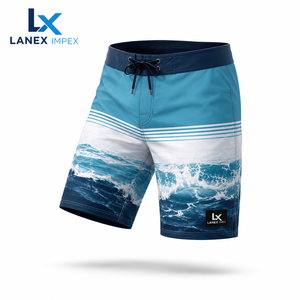 High Quality Men's Quick Dry Beach Board <b>Shorts</b> Ocean Wave Print Surf Swim Trunks Lightweight Summer Swimwear Casual Wear <b>Shorts</b> - Product Image 1