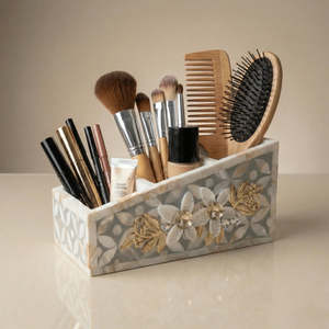 Boîte de rangement décorative de qualité supérieure Hs Husnain Crafts en nacre plaquée or pour couverts de cuisine et serviettes en papier - Product Image 3