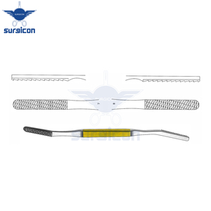 ที่ขูดจมูก Fomon ขนาด 20.5 ซม. / 8 นิ้ว แบบมุมโค้ง พร้อมหัวทังสเตนคาร์ไบด์ TC ขนาด 40 x 7 มม. รุ่น Fig. 7/8 สำหรับการปรับรูปทรงกระดูกจมูกอย่างแม่นยำ - Product Image 3