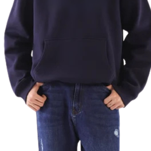 Sudadera con Capucha Oversize Azul Marino Personalizada con Logo para Mujer, de Forro Polar Grueso, Estilo Streetwear con Hombros Caídos, Venta al por Mayor - Product Image 6