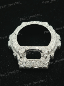 Iced Out <b>Watch</b> Bezel With Round Brilliant Cut Moissanite Stones 6900 Series Upgrade - Product Image 3