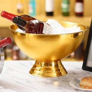 Best Quality Stainless Steel Wine Holder Stand Base Gold Plated Classic Design Floral Pattern 5L Capacity Sustainable Party - Product Image 6