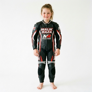 Combinaison de course en cuir pour enfants, veste et pantalon de motocross à fermeture éclair, séchage rapide, perforée, vêtements de course - Product Image 5