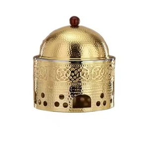 Chaffing Dish Stainless Steel Dome Lid Black Bowl Wire Base Food Warmer For Home Hotel Wedding Table <b>Top</b> Serving Chaffing Dish - Product Image 5