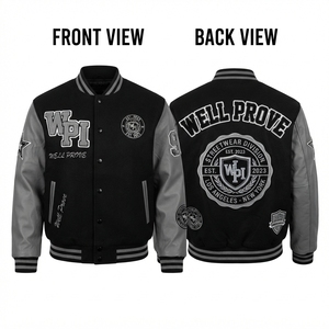 Chaqueta Varsity Premium de Invierno, Transpirable, con Forro de Algodón, 650 GSM, Lana, Personalizable - Product Image 2