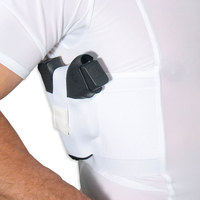 T-shirts de compression pour hommes à col ras du cou en Spandex, pour dissimuler une arme à feu
