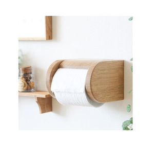 Portarrollos de papel higiénico de madera, moderno, reutilizable, de montaje en pared, estilo nórdico, a prueba de polvo, para almacenamiento en el baño. - Product Image 4