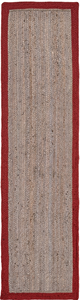 Tapis de couloir en fibres naturelles avec bordure rouge, tissé à la main en jute, tapis de cuisine, tapis de couloir intérieur - Product Image 2