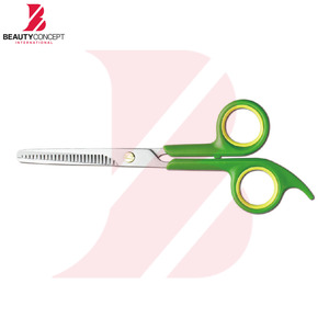 Ciseaux de coiffure dégradés à double couleur vert et jaune avec manche en plastique, 6,75 pouces, pour usage professionnel en salon - Product Image 6