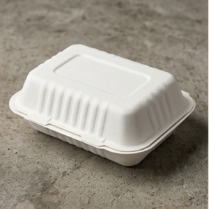 9 X 6 Inch Bagasse Clamshell Food <b>Container</b> 580ml Compostable Biodegradable Sugarcane Fiber <b>Takeaway</b> Box for Hotels Home - Product Image 4