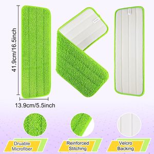 Serpillère plate professionnelle en microfibre écologique de haute qualité avec manche en acier inoxydable, 4 tampons réutilisables et lavables, essorage automatique en 10-20 secondes - Product Image 4