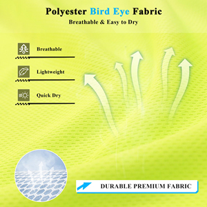 Chemises polo réfléchissantes à manches longues en gros, vêtements de sécurité haute visibilité, tissu respirant pour le personnel de construction en extérieur - Product Image 4