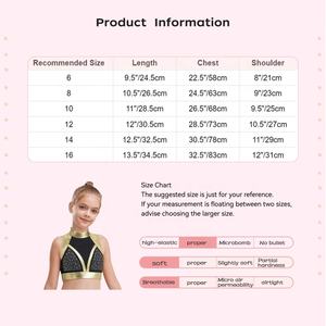 Top Corto Metálico para Niñas de 6 a 16 Años, Disfraz para Danza, Gimnasia, Patinaje Artístico, Competencia, Animación y Recitales - Product Image 6
