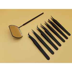 Pince à épiler de précision à pointe fine en acier inoxydable pour la pose détaillée des cils et la création de bouquets de cils - Product Image 1