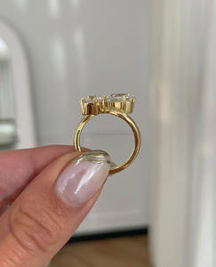 Igi/gia แล็บตัดเพชรวินเทจ14K สีเหลืองแหวนแต่งงาน/งานหมั้นใส่ได้ทั้งชายและหญิงสีขาวทองคุณภาพดีสำหรับงานปาร์ตี้ครบรอบ-คุ้มค่า - Product Image 2