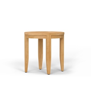 <b>Round</b> Teak Side <b>Table</b> Outdoor Patio Accent <b>Table</b> Solid Wood Garden End <b>Table</b> - Product Image 2