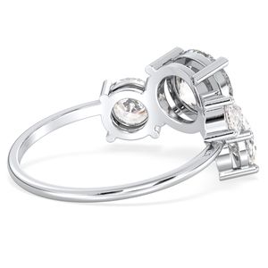 แหวนเพชรโมอิสซาไนต์ทรงคลาสสิค REYES ดีไซน์สวยหรู ทำจากเงินแท้ 925 ชุบทองคำขาว 14K 18K 22K สำหรับผู้หญิง เครื่องประดับคุณภาพสูง - Product Image 4