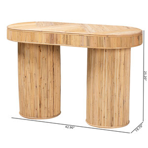 Table console bohème moderne en rotin naturel Mobilier élégant fait main - Product Image 4