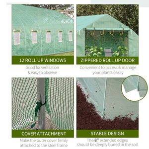 Serra Moderna 26x10x7 piedi Verde con Copertura in Polietilene Durevole per Coltivazione Indoor/Esterna, Opzioni in Acciaio, Plastica, Legno e Metallo - Product Image 5