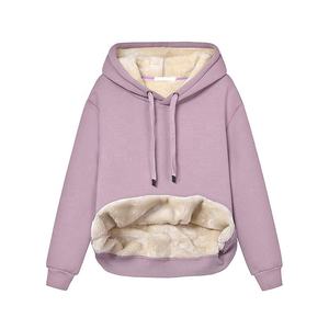 Custom Logo <b>Women's</b> Hoodie Best Quality Plush <b>Long</b> Sleeved Plus Size Hooded Sweater <b>Women's</b> Plush Winter Hoodie - Product Image 2