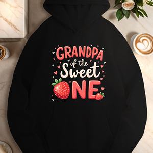 GRANDPA of the BERRY SWEET ONE Sudaderas con capucha de punto estampadas informales para mujer - Product Image 3