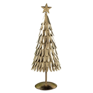 New design gold okated Iron Christmas <b>Tree</b> with matt black base Figurine Norway Spruce <b>Tabletop</b> Christmas Decor Gold Plated - Product Image 2