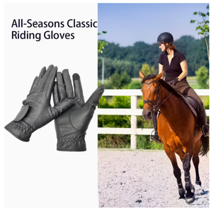Men s Genuine Leather Grip Riding Gloves Solid Color Regular Fit Anti-Slip <b>Equestrian</b> Accessories Size S M L High Quality - Product Image 5