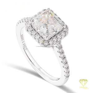 VVS Lab Grown Diamond Emerald Cut Engagement <b>Ring</b> 925 Sterling <b>Silver</b> <b>Statement</b> Bridal Jewelry Classic Wedding <b>Ring</b> For Women - Product Image 2