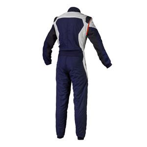 Combinaison de course de karting Motorsport bleu marine et blanc, taille plus, unisexe, polyester/nylon, personnalisable, fermeture éclair sur le devant - Product Image 6