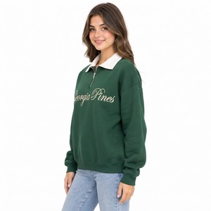 Sudadera de forro polar rosa con cremallera de un cuarto para mujer Southern, cuello vuelto, manga regular, estilo casual para otoño, con logo frontal - Product Image 6