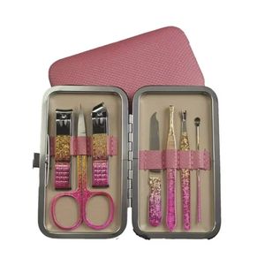 Professional Manicure Set 12 Piece Black <b>Case</b> Rose Gold Plated Tools Luxury Facial Hand Foot Care Stainless Steel Grooming Kit - Product Image 4