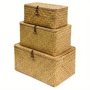 Cajas combinadas entrelazadas de rafia natural, cajas para libros, caja para dulces de boda, estuche para regalo, listo para enviar - Product Image 4