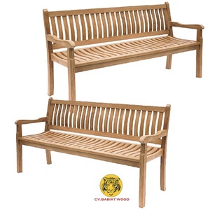 Banc de jardin extérieur moderne en bois massif de teck pour les paramètres extérieurs de parc d'hôtel et les meubles de patio - Product Image 1