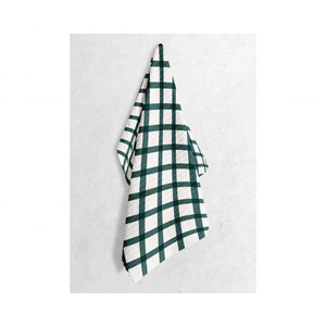 Elégant noir 100% coton lourd 520GSM brodé Slub Weave certifié GOTS lavable en machine et résistant à la décoloration Serviette de cuisine design - Product Image 1