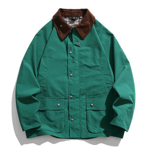 Men's Hooded <b>Canvas</b> Shirt <b>Jacket</b> with Front Logo Workwear Style Single Breasted Zipper Closure Regular Fit Winter Wear - Product Image 3