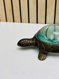 3'' Turtle Shape Solid Brass Black Antique Dome <b>Paperweight</b> Magnifying Glass | Decorative Desk Magnifier - Product Image 2