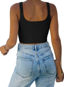 Custom 2025 Summer Fashion Queen Womens Sleeveless Ribbed Crop <b>Camisole</b> Tank Tops Basic Knitted Workout Gym Clothes for Spring - Product Image 4