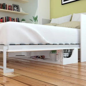 White Fold-Down Murphy <b>Bed</b> Queen Size Modern Design Space Saving Bedroom Furniture <b>Convertible</b> Wall <b>Bed</b> - Product Image 4