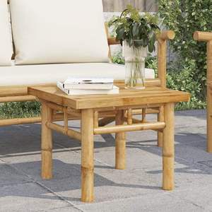 Modern Bamboo Side <b>Table</b> Square Coffee <b>Table</b> Portable Outdoor Lawn <b>Camping</b> Patio <b>Small</b> Tea <b>Table</b> Eco Natural Wooden <b>Table</b> - Product Image 2