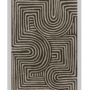 Tapis géométriques modernes, design abstrait tufté à la main, tapis en laine vert olive et crème, pour salon, chambre, décoration intérieure - Product Image 5